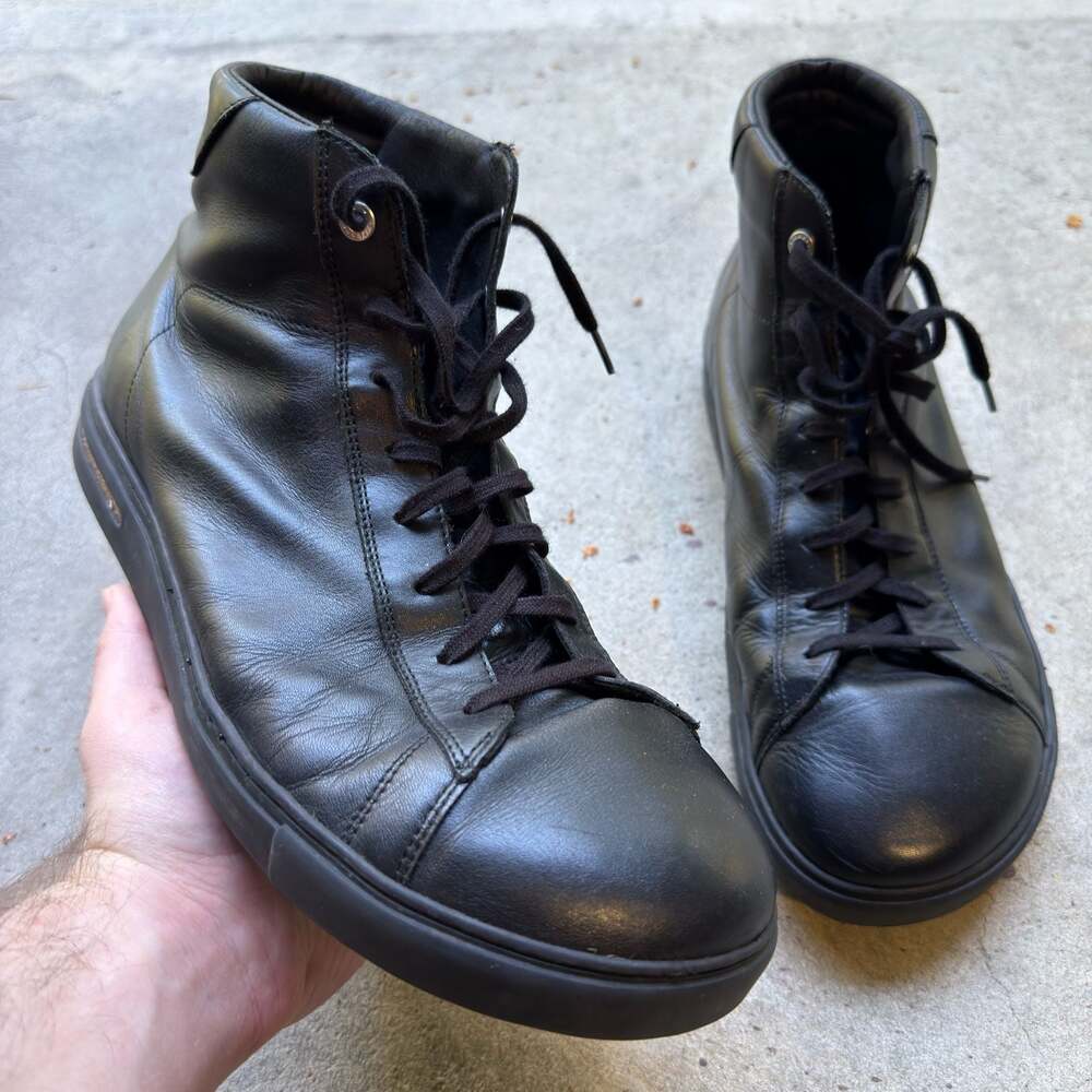 Birkenstock High Top Leather Sneakers Black Size 46